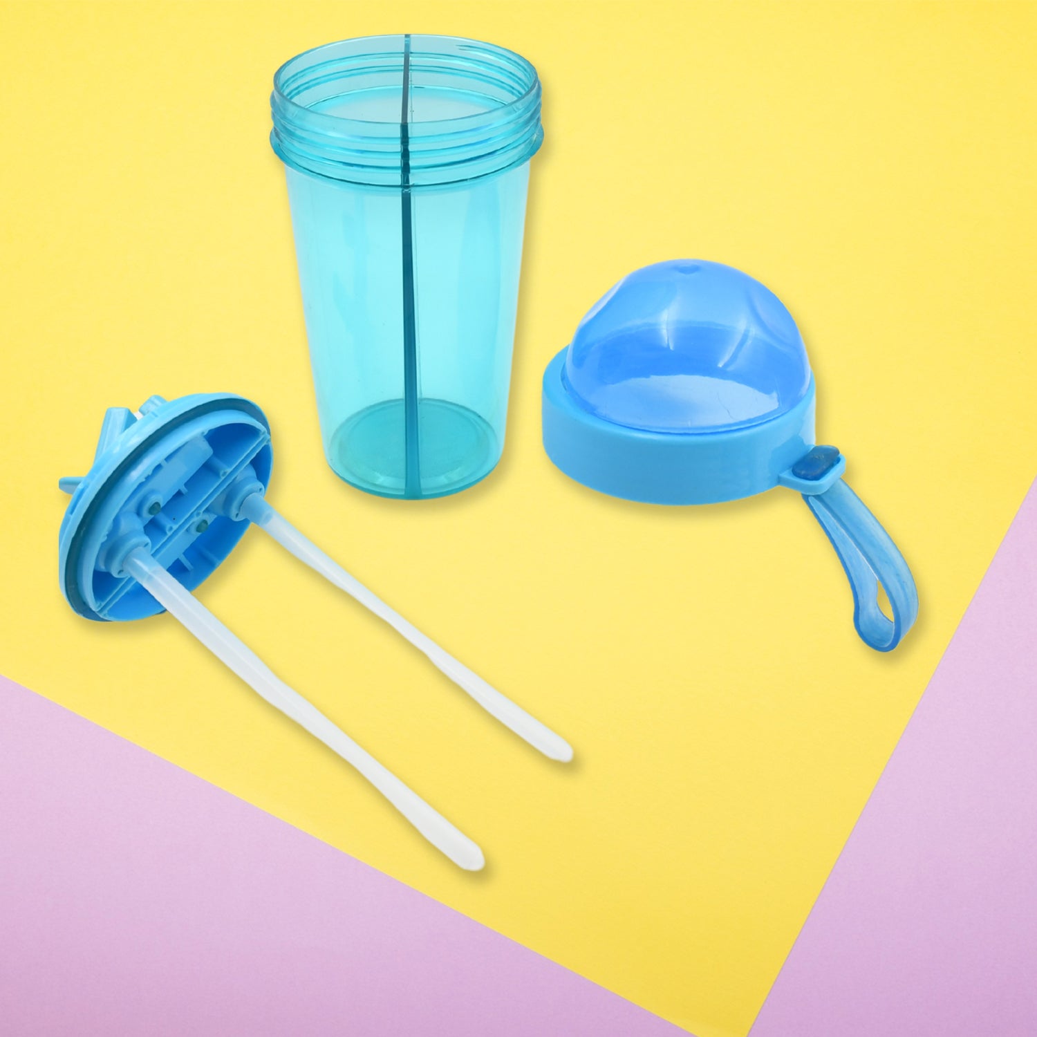 2 Drinks in 1 Cup Water Bottle, Stable Sturdy Dual Use Bottle 2 Straws for Shopping Travel for Outdoor Activities (1 Pc) 2 Drinks in 1 Cup Water Bottle, Stable Sturdy Dual Use Bottle 2 Straws for Shopping Travel for Outdoor Activities (1 Pc)